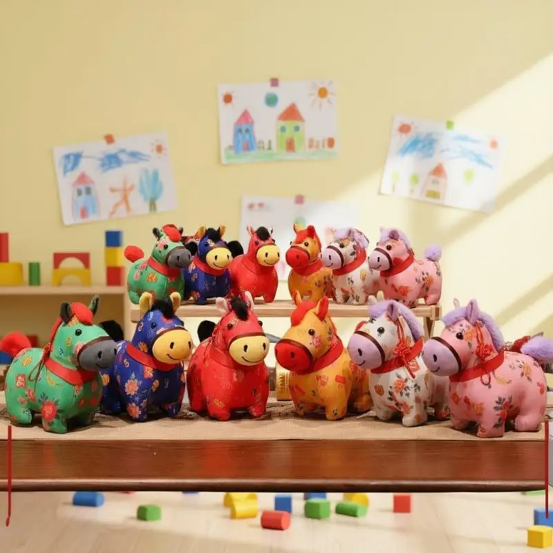 Pony-Pferd-Plüschpuppe Kat-Ring; Entzückender Anhänger zum Aufhängen von Taschen; Ideales Neujahrsgeschenk für Kinder; Maskottchenpuppe für das Jahr des Pferdes