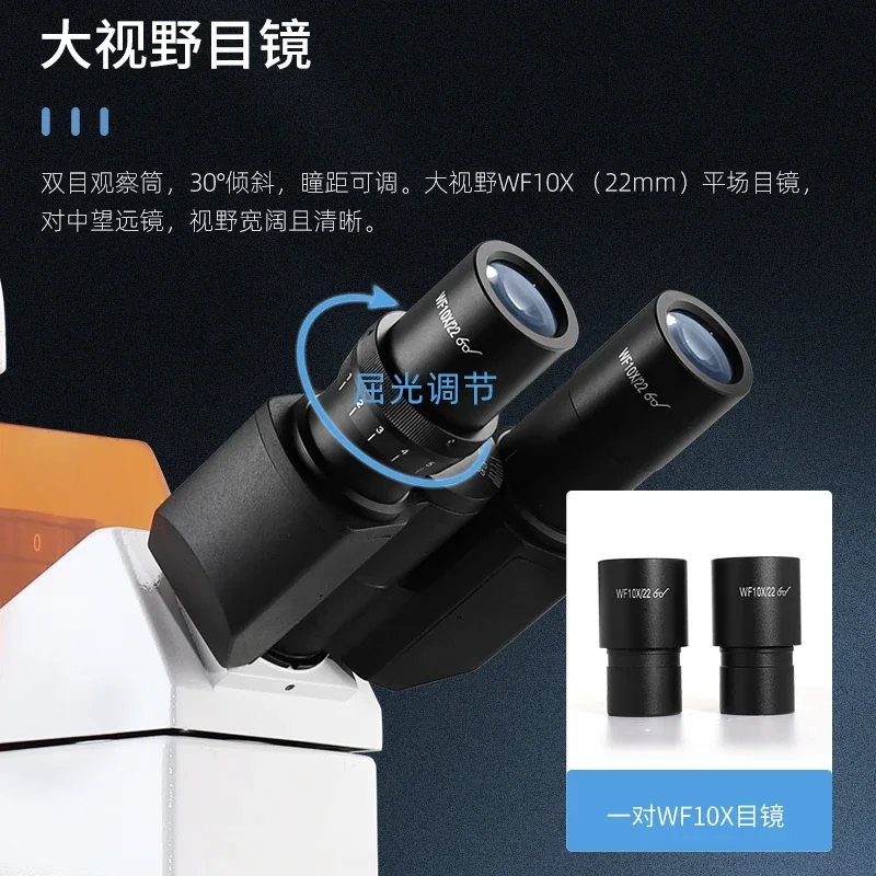 Scientific research grade high definition trinocular infinity inverted LED fluorescence phase contrast microscope 3-band special