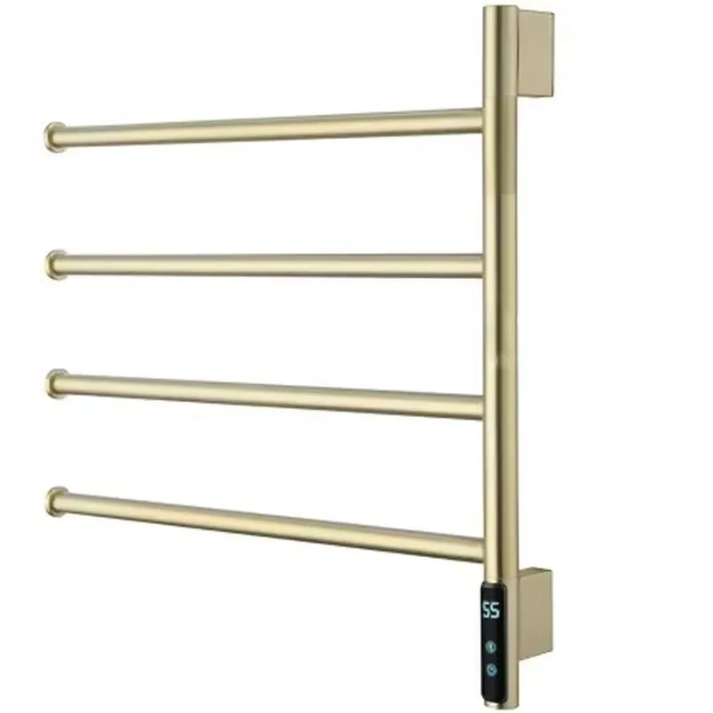 Smart Electric Towel Rack Rotary Stainless Steel Carbon Fiber Dryer for Bathroom Home Heating Bar Wall Mounted Space Saving