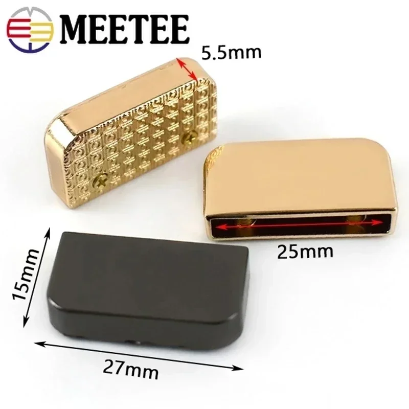 5/10/20Pcs Meetee 25mm Metal Zipper Tail Clips Stopper Screws Handbag Straps End Clasp Cord Lock DIY Hardware Bags Accessories