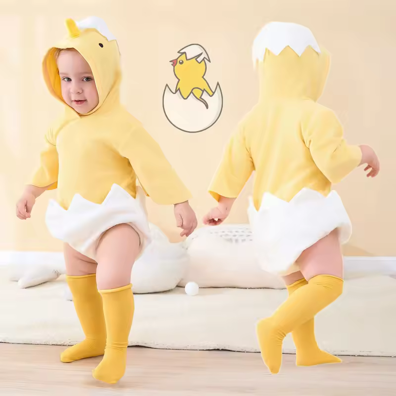 Umorden Little Chicken from Shell Newborn Hatching Chick Costume for Baby Girls Boys 6-12M 12-24M Hoodie Romper Easter Clothes - Image 6
