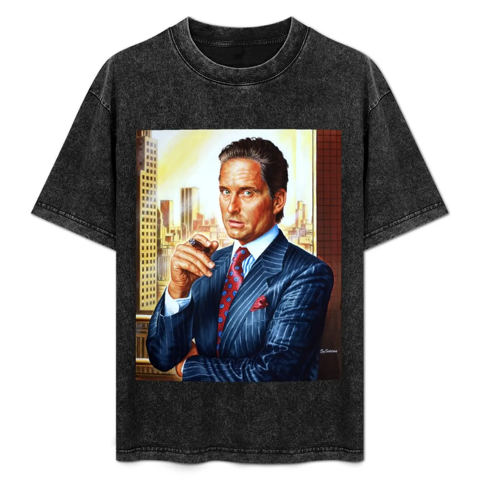 

Michael Douglas painting portrait T-Shirt Large Size Short Sleeve T-Shirt