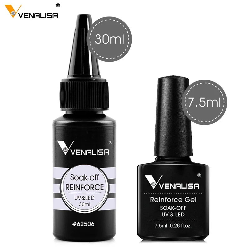 30ml+7.5ml Venalisa Ultra Glossy Diamond Long Wear Top Coat Refillment Gel TPO Free Soak Off UV LED Anti-Yellow No Wipe Top Coat