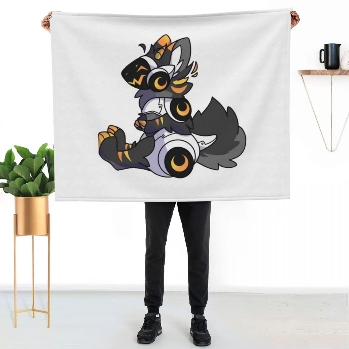 

Lemondrop the Protogen Throw Blanket Cozy Microfiber Throw Blanket for Home Bedroom