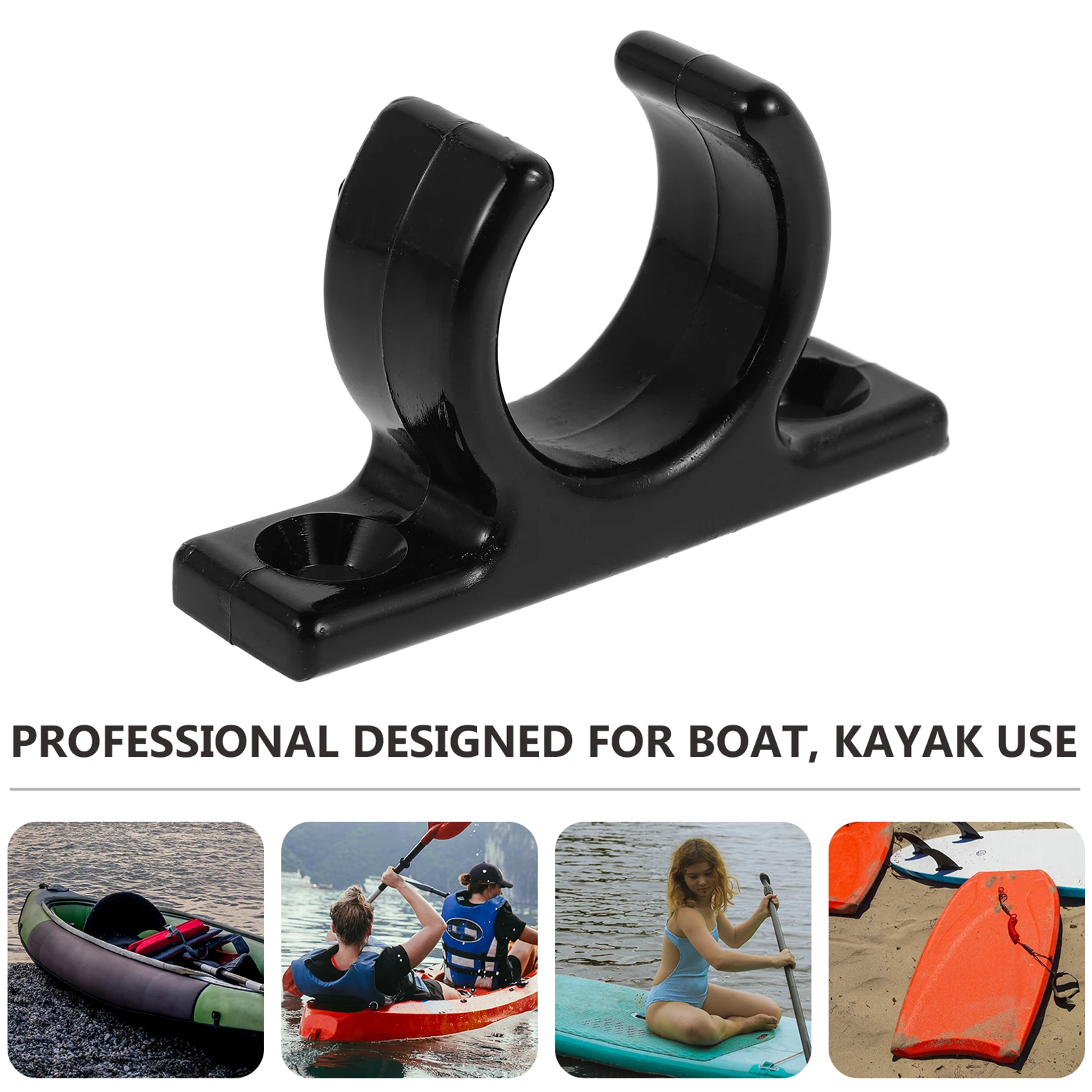 

2 Pcs Marine Pipe Clamp Kayak Paddle Holder Bracket Black Ladder Clips for Boats