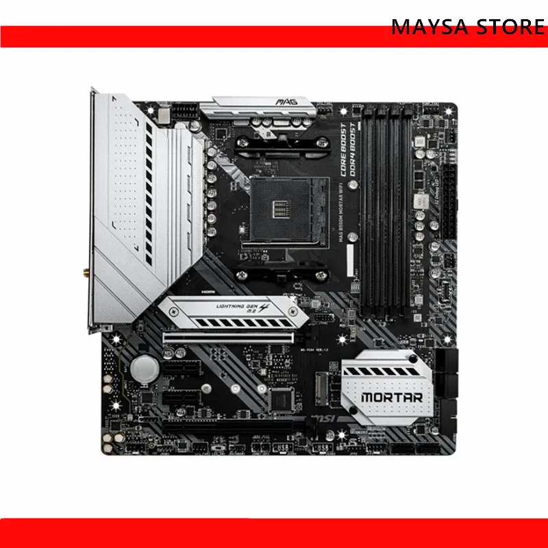 FOR MSI MAG B550M MORTAR WIFI Micro-ATX AMD B550 B550M DDR4 4400(OC) MHz M.2 SATA3 USB3.2 128G best support R9 CPU Socket AM4