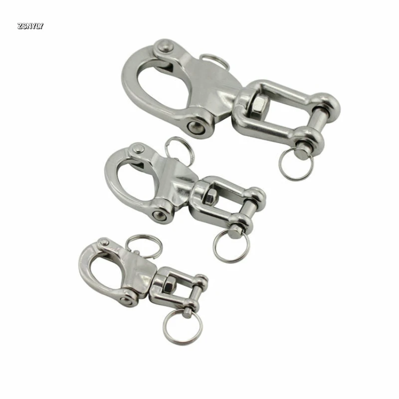 Snap Swivel 304 Stainless Steel Shackle Marine Boat Sail Hardware 6.8 x 3 cm Heavy duty high strength swivel snap shackle hook