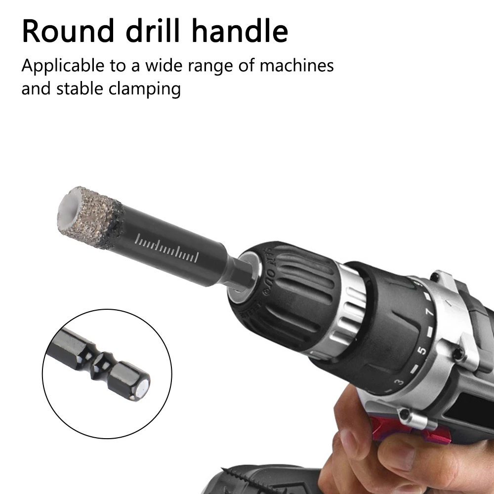 5/6/8/10/12mm For Marble Brick Ceramic Granite Glas Hole Opener Opening Hole Brazed Dry Drill Bit Hexagonal Shank Drill