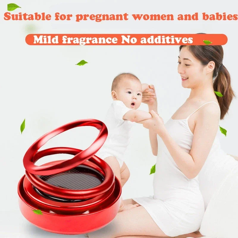 منفذ معطر هواء للسيارة، تصميم مغناطيسي، إكسسوارات السيارات، عطر داخلي منتشر يعمل بالطاقة الشمسية، دوار تلقائي #4