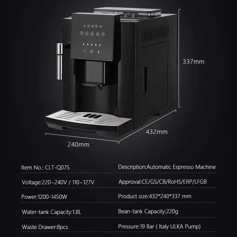 Professional Single Cup Bean Commercial Barista Programmable Coffee Maker With Grinder Machine