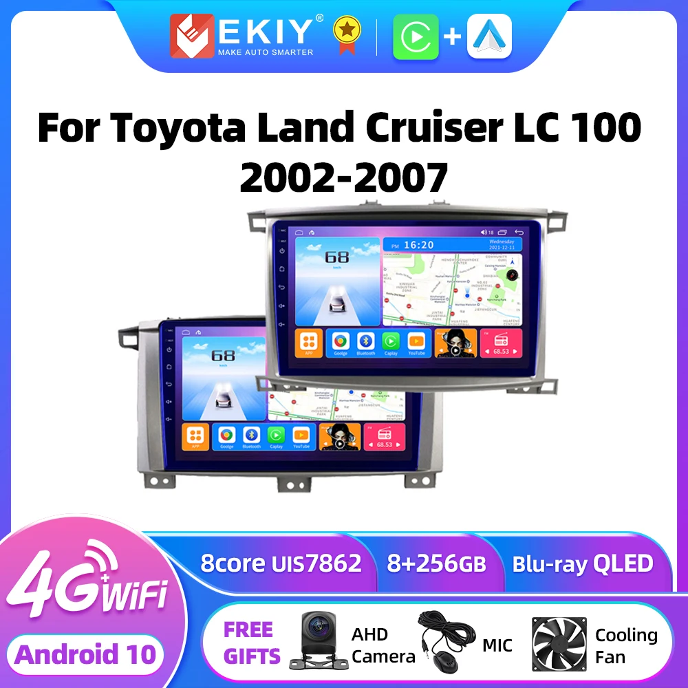 

EKIY T7 Auto Radio For Toyota Land Cruiser LC 100 2002-2007 For Lexus LX470 J100 2 II 2002-2007 Stereo Multimedia Player Carplay