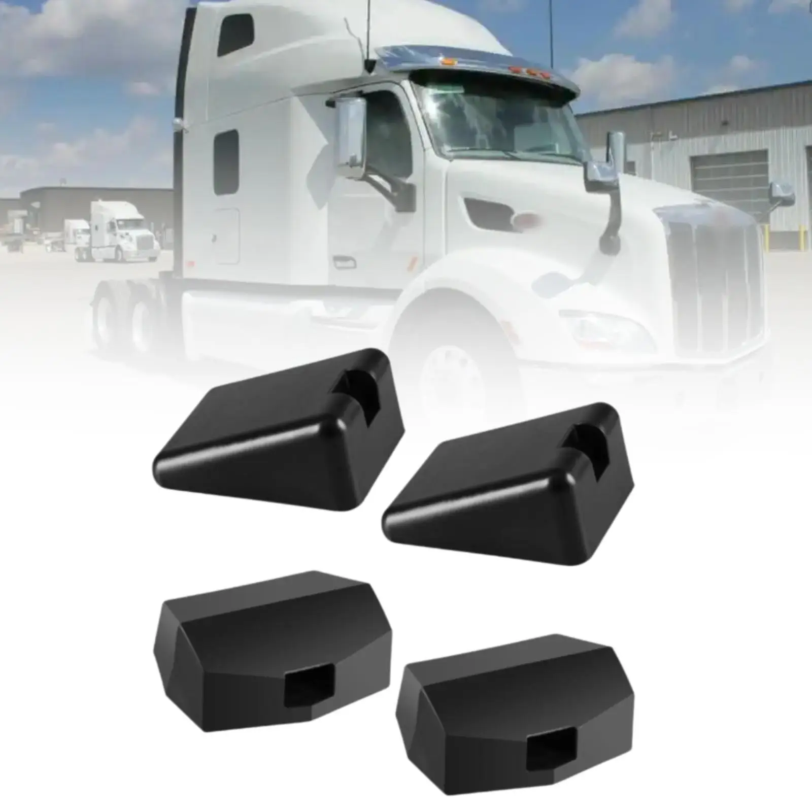 4 Pieces Hood Bumper Support M75682 Compatible for Kenworth T680 Black