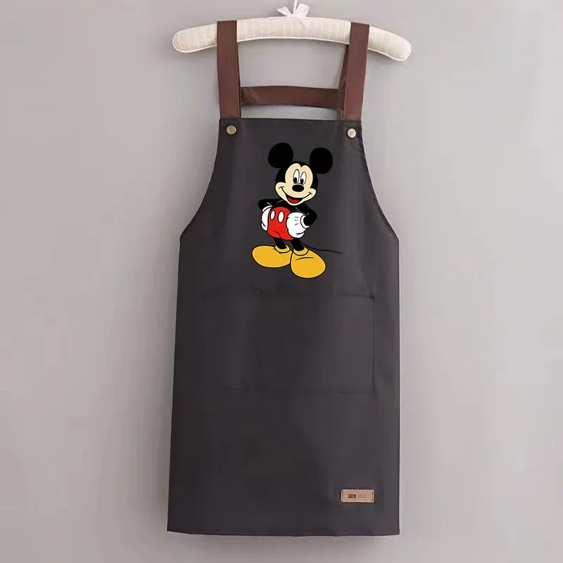 Disney Mickey Mouse Minnie Apron Kitchen Pinny Restaurant Waterproof Apron Home Pinafore Anti-dirty Baking BBQ Cloth Accessories