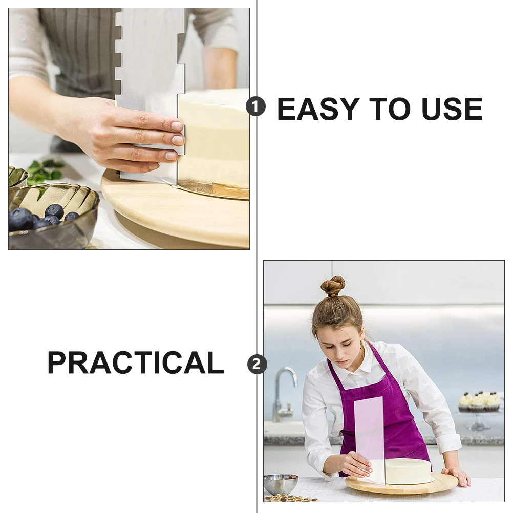 

3PCS Acrylic Baking Tool Set Reusable Safe Design Easy Clean Cake Scrapers Spatulas Kitchen Plates Tools