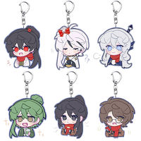 Netzach Yesod Anime KeyChain Monster Management Simulation Men Key Chain for Women Cartoon Figure Acrylic Keyring Pendant Gifts