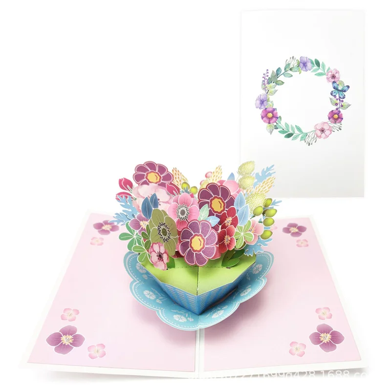 

3D-открытка с объемными изображениями и изысканными цветами, идеально подходит для дней рождения, Дня учителя, Дня благодарения, годовщин, свадеб