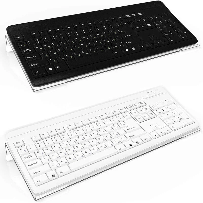 Clear Acrylic Ergonomic Keyboard Riser Stand Pre-Assembled Customizable 1-Shelf Tilted Computer Keyboard Lift With Anti-Slip Silicone Strip Sturdy Desk Display Rack For Gaming Typing Home Office Use