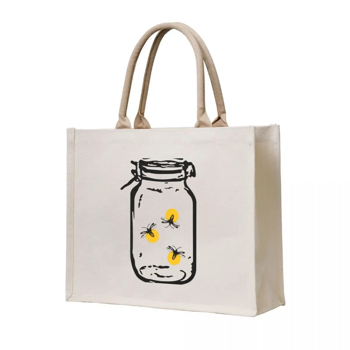 Lightning Bugs in a Mason Jar Tote Bag woman shopping bag Shopping bags bags for women