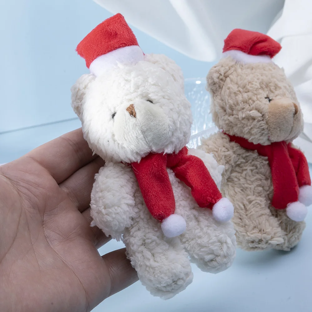 Juguete de peluche de oso de Navidad para niños, Mini oso de peluche, llavero de juguete, bolsa colgante, decoración de boda, regalos de fiesta de cumpleaños, 14cm