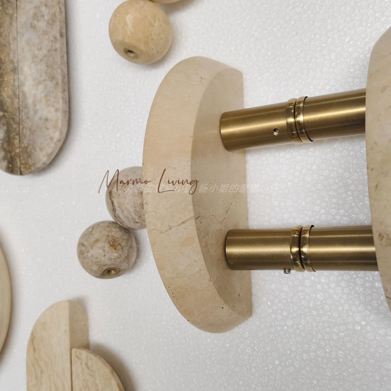 

Ручка для двери в стиле Ваби-Саби из мрамора, креативная минималистичная роскошная ручка-скоба для шкафа, каменная ручка для стеклянных дверей