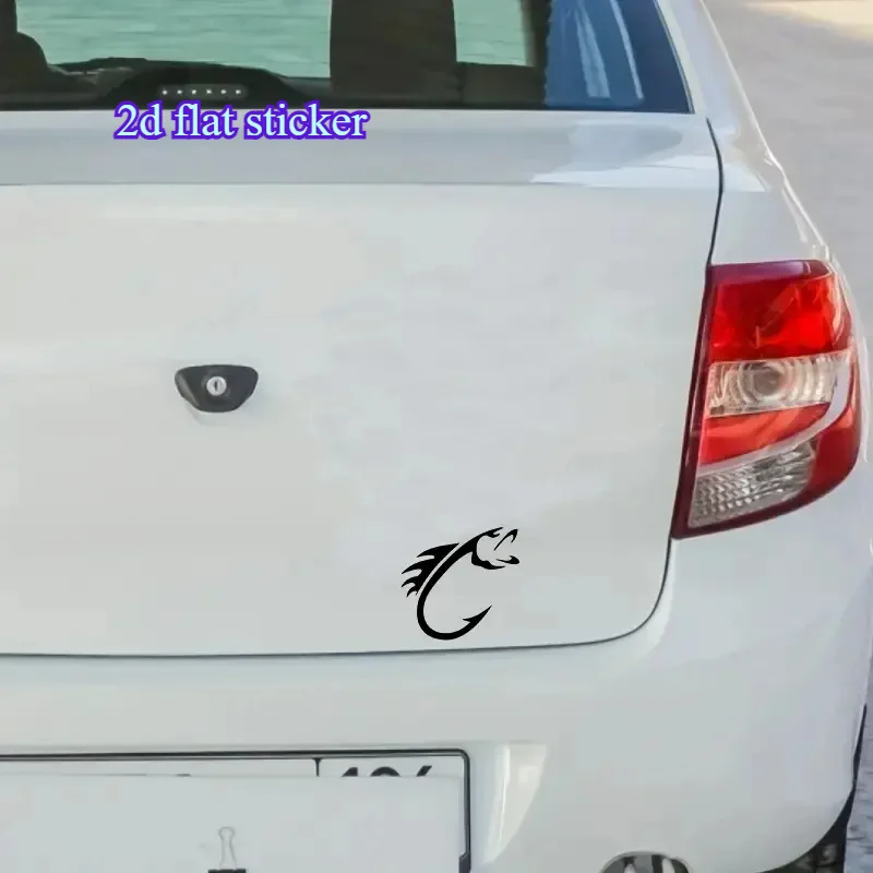 Fishing Hook Shaped Car Stickers for Laptop Water Bottle Phone Car Truck Van SUV Motorcycle Vehicle Paint Window Wall Cup Bumper