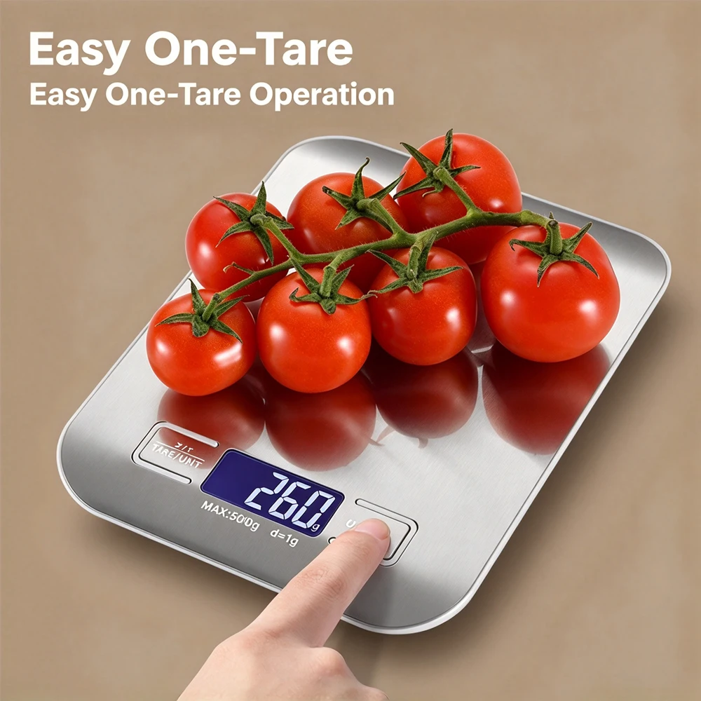 Kitchen Scale,Digital Kitchen Scale with Tare Function, Electronic Coffee Brewing Scale, LCD Display Stainless Steel Screen