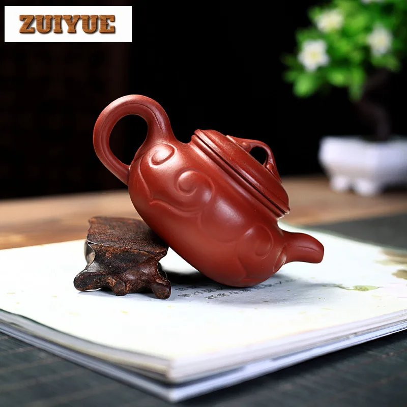 

180ml Ancient Yixing Purple Clay Teapots Handmade Ruyi Antique Pot Raw Ore Dahongpao Mud Kettle With Filter Zisha Tea Set Tea