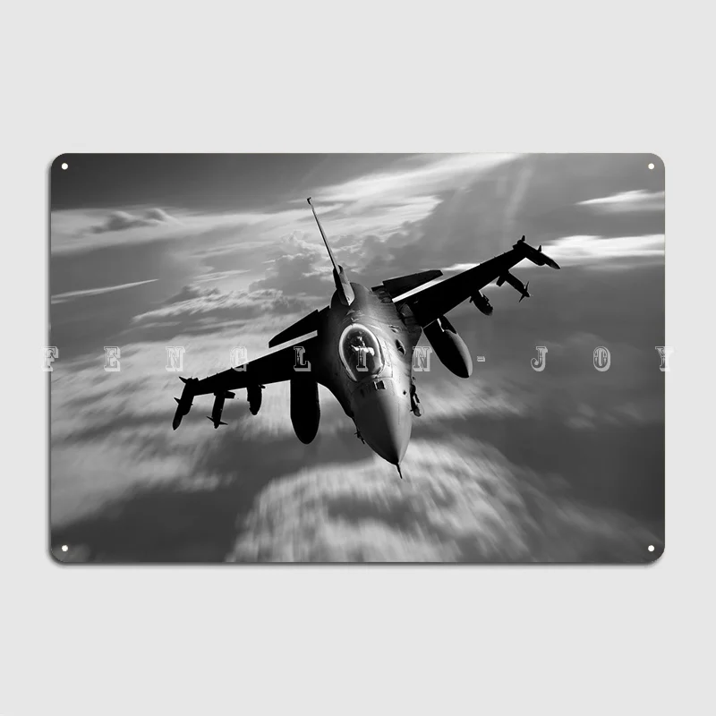 Usaf F16 Fighting Falcon Metal Sign Cinema Garage Pub Garage Custom Mural Painting Tin Sign Posters