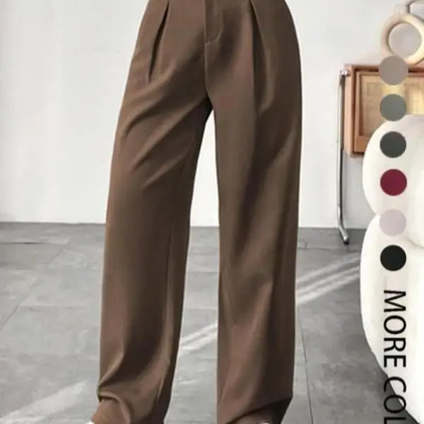 

ex Повседневные брюки с высокой талией, прямые брюки, однотонный дизайн, нейтральный дизайн для мужчин и женщин