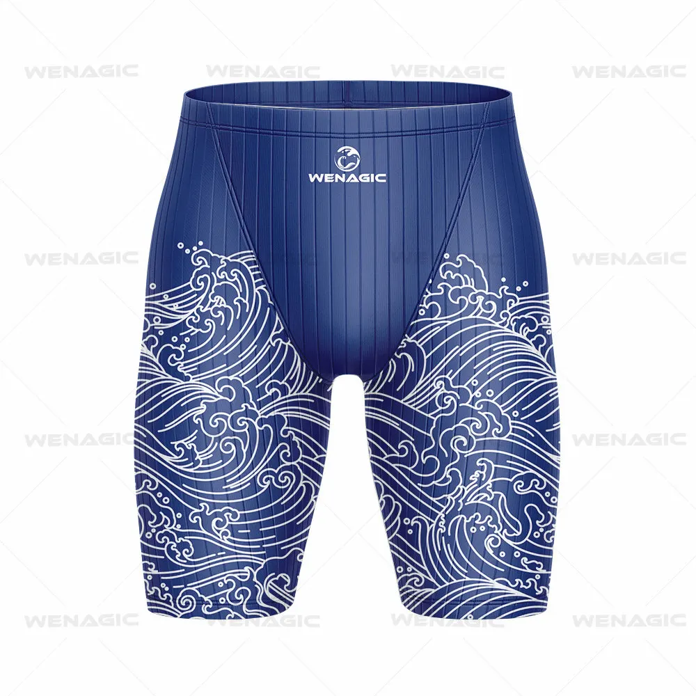 Men's Swimming Jammer Swimwear Endurance Athletic Training Swimsuit 2024 Summer Beach Swimming Trunks Diving Surf Tight Shorts