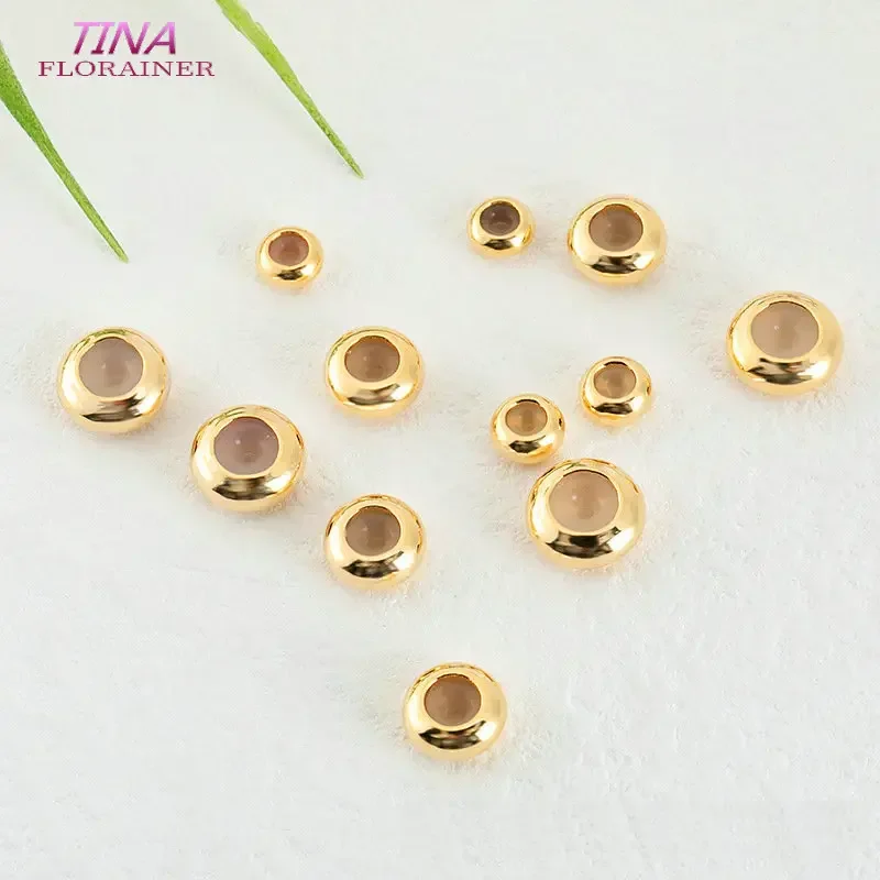 10PCS 6MM 7MM 8MM 14K Gold Color Plated and Rubber Spacer Beads Charms Connector Diy Jewelry Findings Accessories