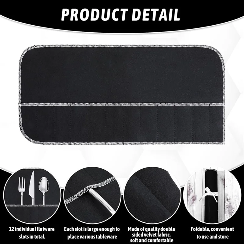 

ABDJ-Silver Storage Bags Silver Storage Cloth Felt Flatware Organizer Anti Tarnish Silver Protector Bags 12Pcs