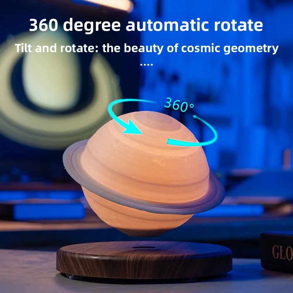 Maglev Moon Saturn Light Atmosphere 3D Printing Moon Maglev Saturn Smart Night Light view 3