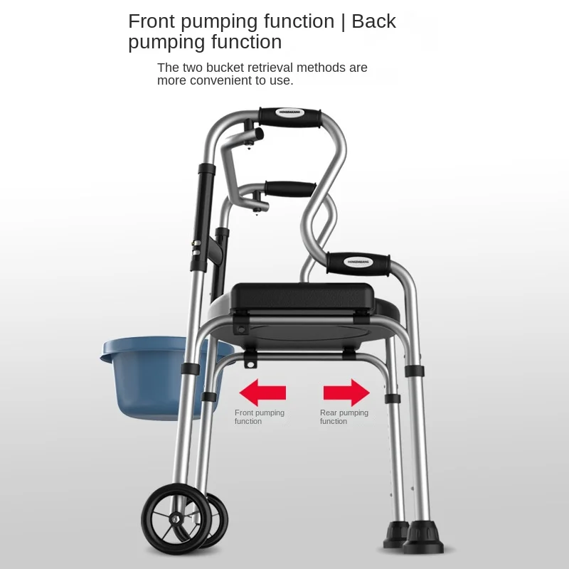 3 in 1 älteren Toiletten sitz Stuhl Gehstock Krücken wagen Aluminium legierung rutsch feste Rehabilitation hilfen für die unteren Extremitäten