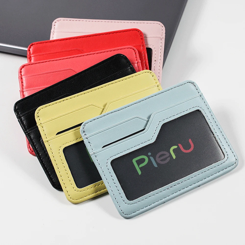 

Soft PU Leather ID Card Holder Ultra thin 3-Slots Bank Card Box Slim Name Card Case Wallet Women Men Business Card Holder