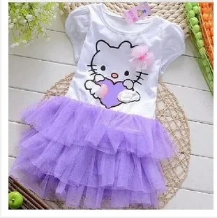 Abbigliamento per bambini Sanrio hellobyke Dress Cute Baby Girls maniche corte Mesh TuTu Princess Dresses Kid Birthday Party Vestidos