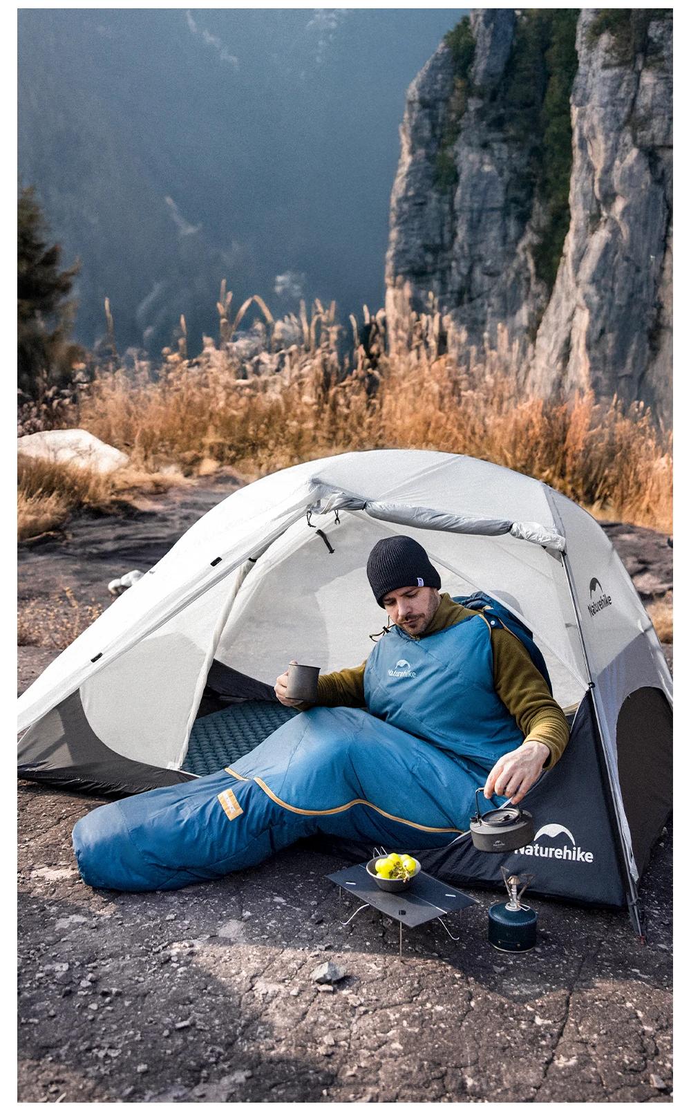 Naturehike Schlafsack Ultraleichter Camping- und Wanderschlafsack Wasserdichter Leichtgewichtiger Warmer Feuchtigkeitsableitender Baumwollschlafsack – Detail 17
