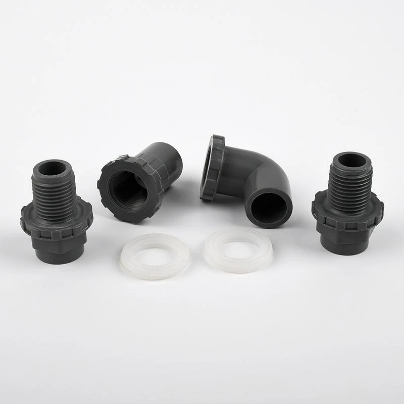 2~20PCS I.D 16mm Grey PVC Pipe Fittings Aquarium Fish Tank Accessories Garden Irrigation Straight Elbow Tee Connectors End Cap