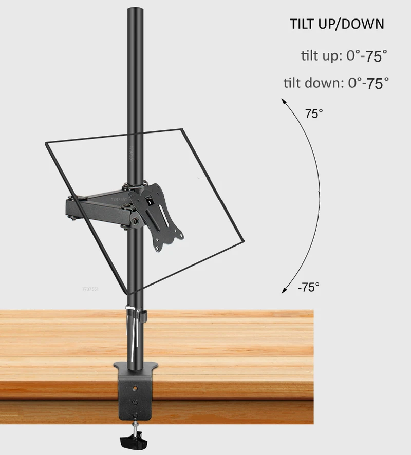 800mm T902-180 10"-27" Monitor-Tischständer Vollbeweglich 360 Grad Stahlhalterung Klemmsockel Monitorhalterung LCD-Halterung 0-11kg – Detail 6