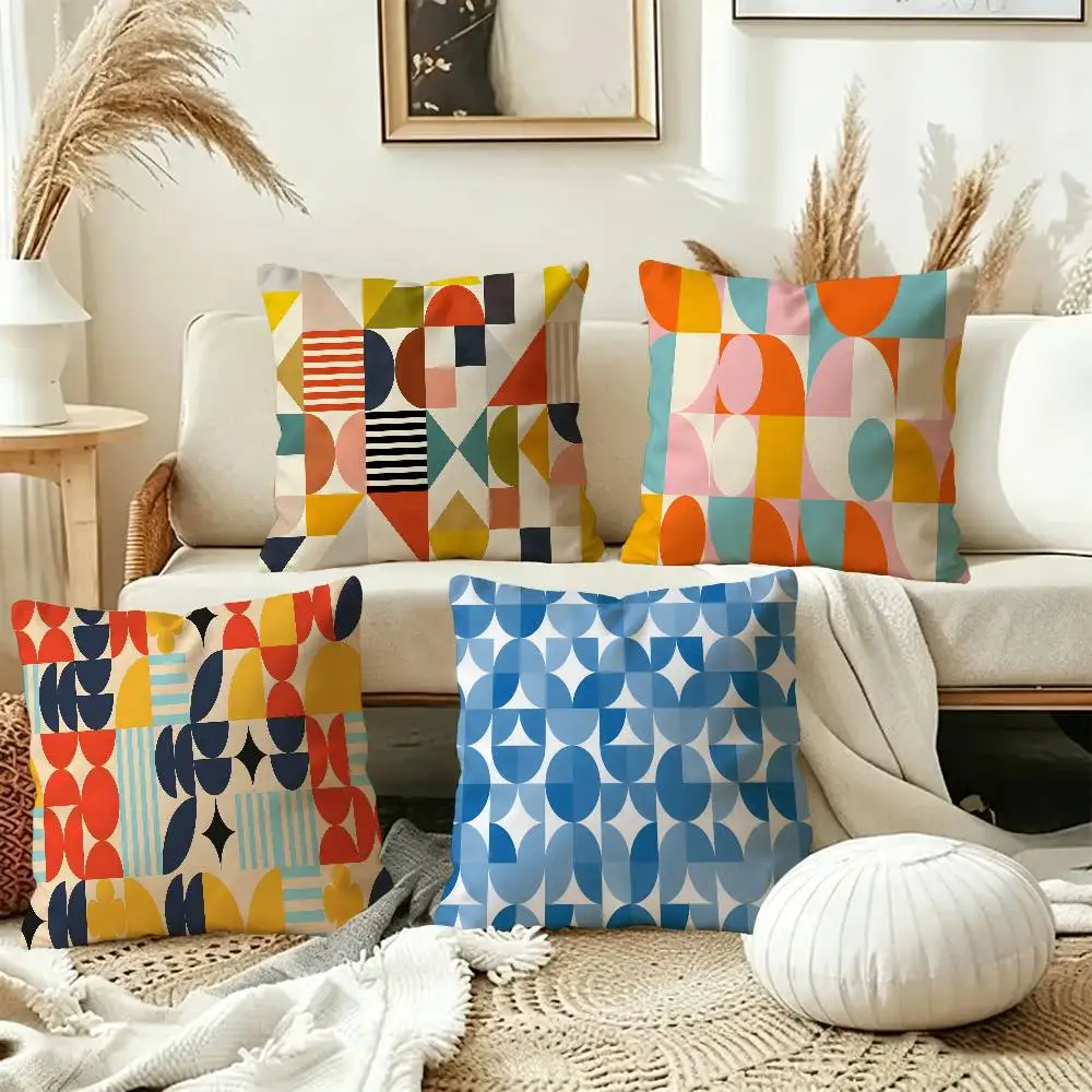 Bauhaus Modern Simplicity Geometric Maple Design Cushion Cover Happy Autumn Harvest decor Holiday Decorati Pillow Cover