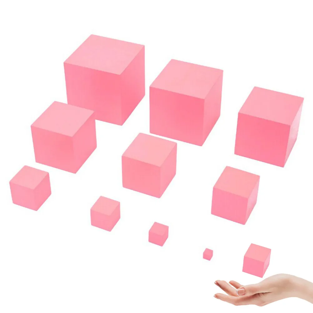 

Детский развивающий набор Монтессори «Розовая башня» для раннего обучения, сенсорные объемные развивающие блоки для дошкольников