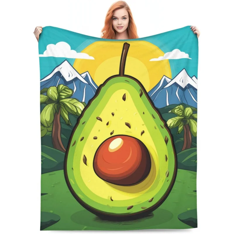 

Cute Avocado Blanket Casual Fashionable Comfortable Lightweight Bed Living Room Sofa Decoration 50x60 inches