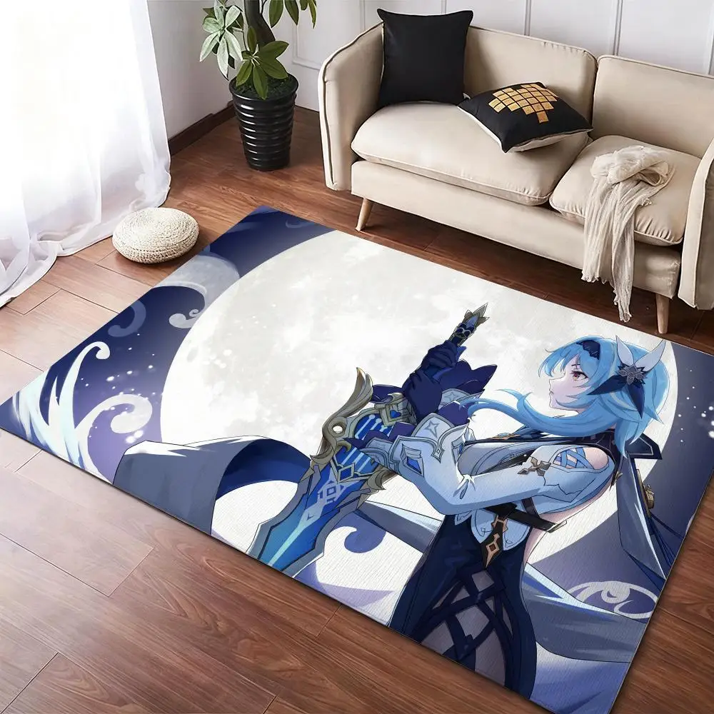 Eula Lawrence Genshin Impact Floor Mat Flannel Rugs Cozy Plush Thickened Soft Warm Winter Non Slip Living Room Home Indoor Use