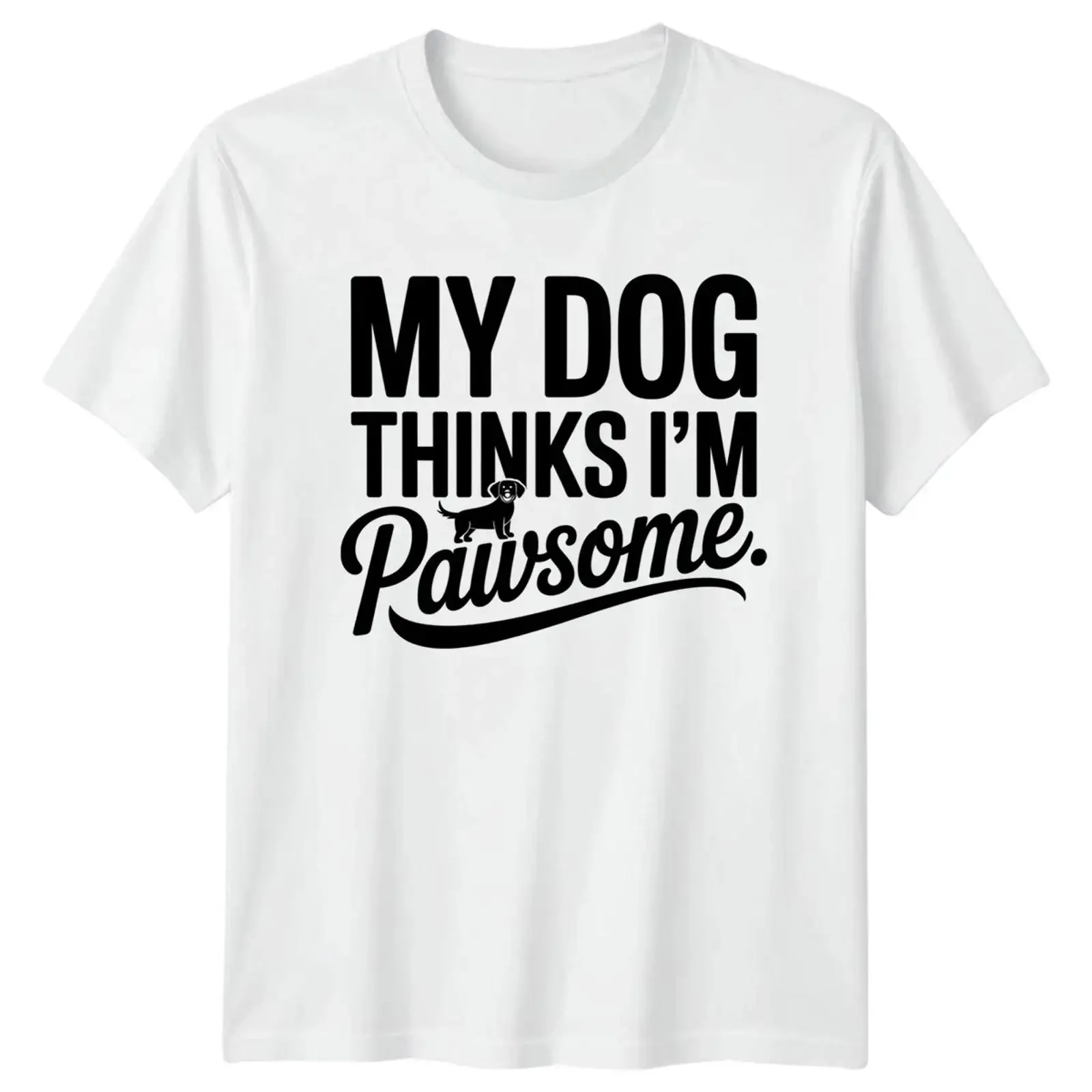 My Dog Thinks Im Pawsome Herren T Shirt Hundebesitzer Haustiere Vatertag Geschenk für Ihn vintage Washed Top For Everyday Wear