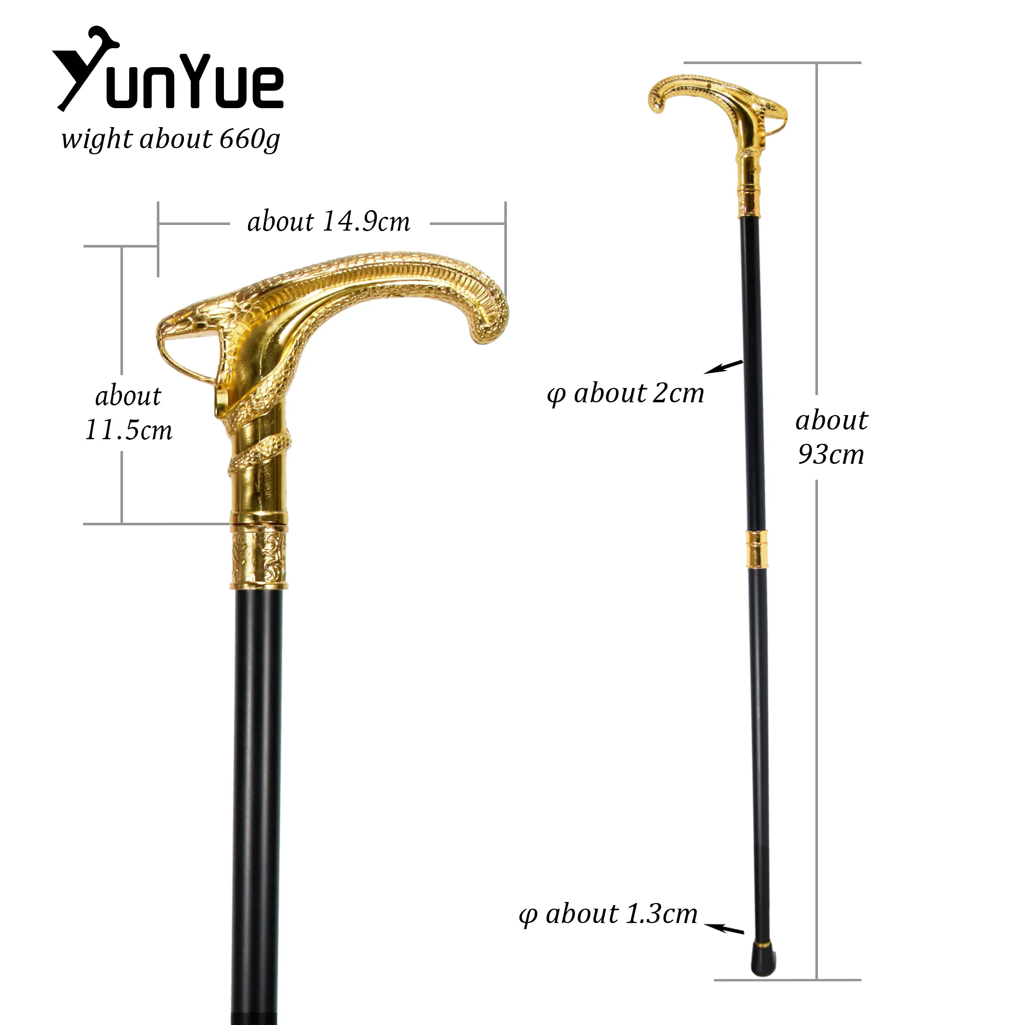 الذهب بيثون موضة حفلة عصا للمشي السادة الزخرفية عصا للمشي Cospaly خمر عصري عصري عصا للمشي Crosier 93 سنتيمتر