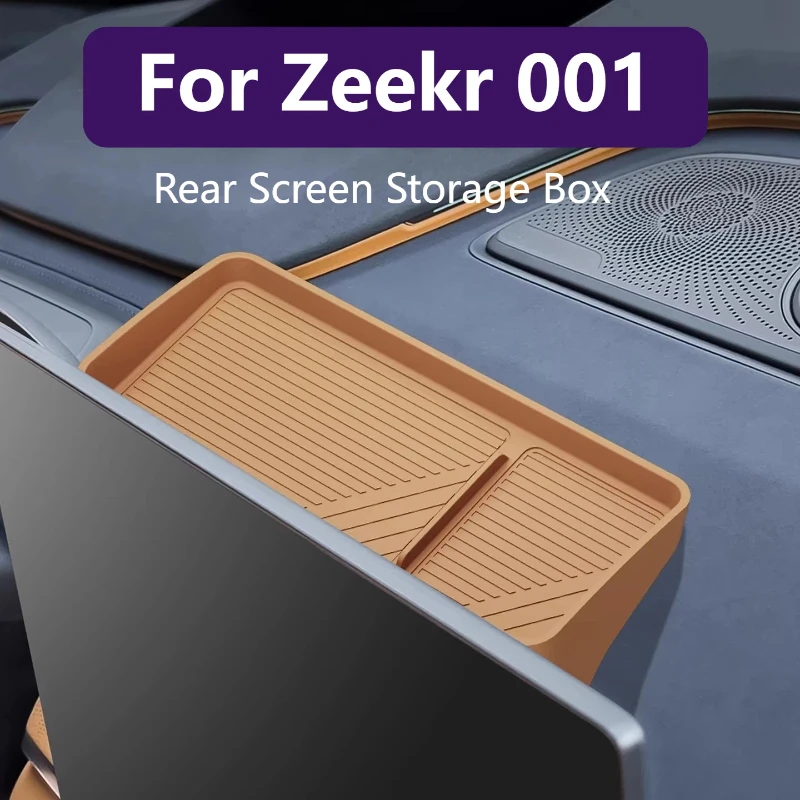 For Zeekr 001 2024-2026 Rear Screen Storage Box Silicone Organizer Tissue Box Interior Accessories