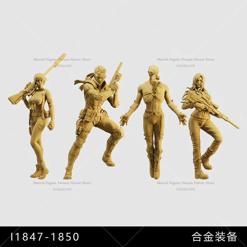 1/64 1/43 1/35 스케일 미니어처 장면 인형 합금 장비 JingJing 솔리드 스네이크 스나이퍼 스노우 울프 Un-panited White 미니 피규어