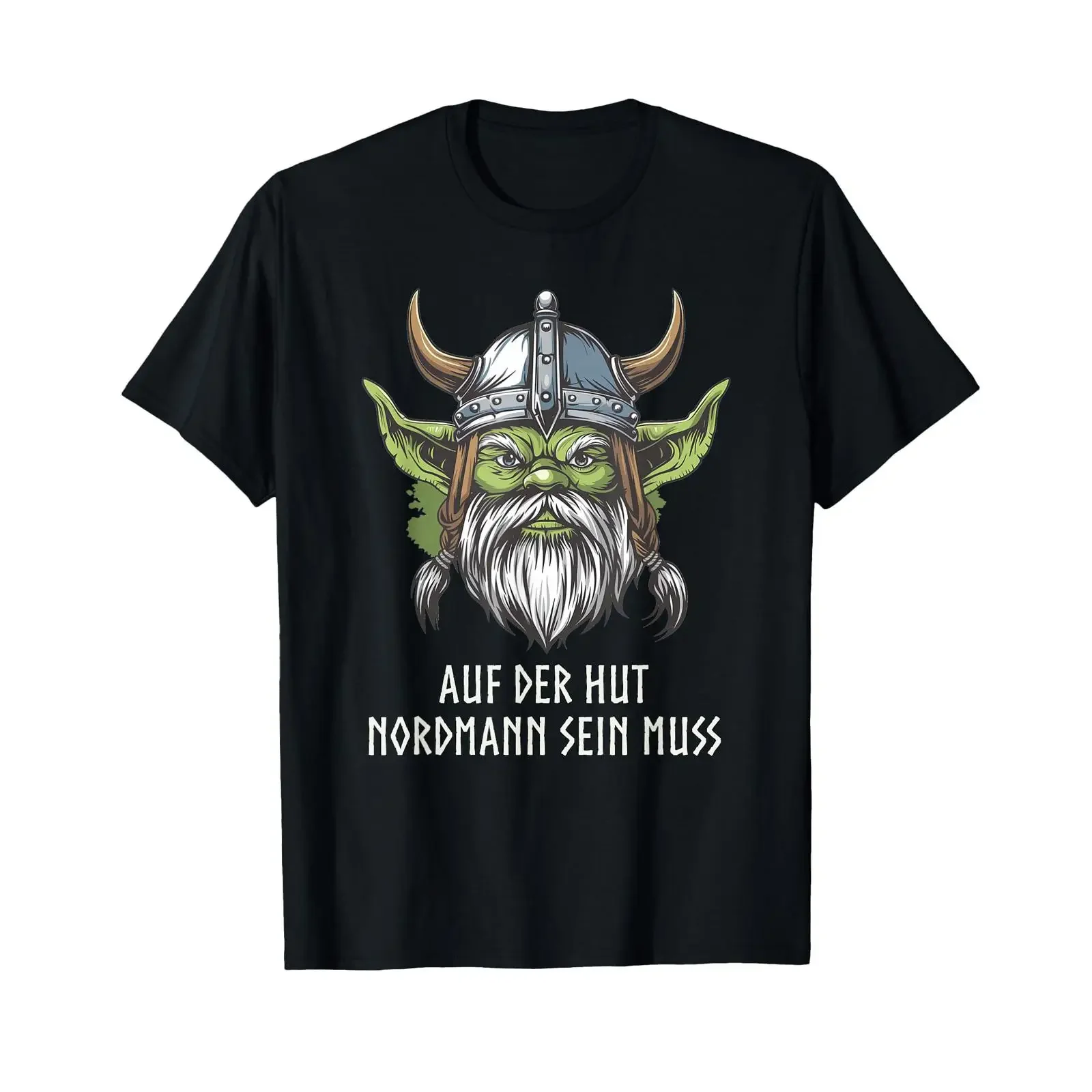 Auf Der Hut Nordmann Sein Muss Funny Saying Viking T Shirt black vintage Washed designer clothes graphic Soft streetwear homme