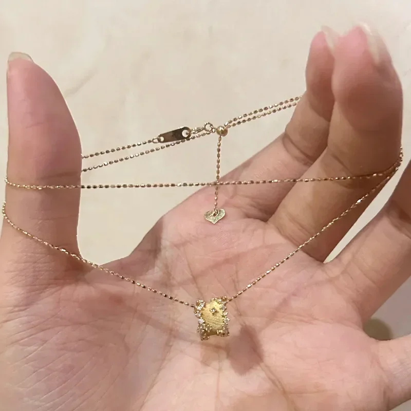 

Magic Chain Star Little Waist Sparkling Necklace Inlaid Diamonds Necklace Creative Light Luxury Design Pendant Collarbone Chain