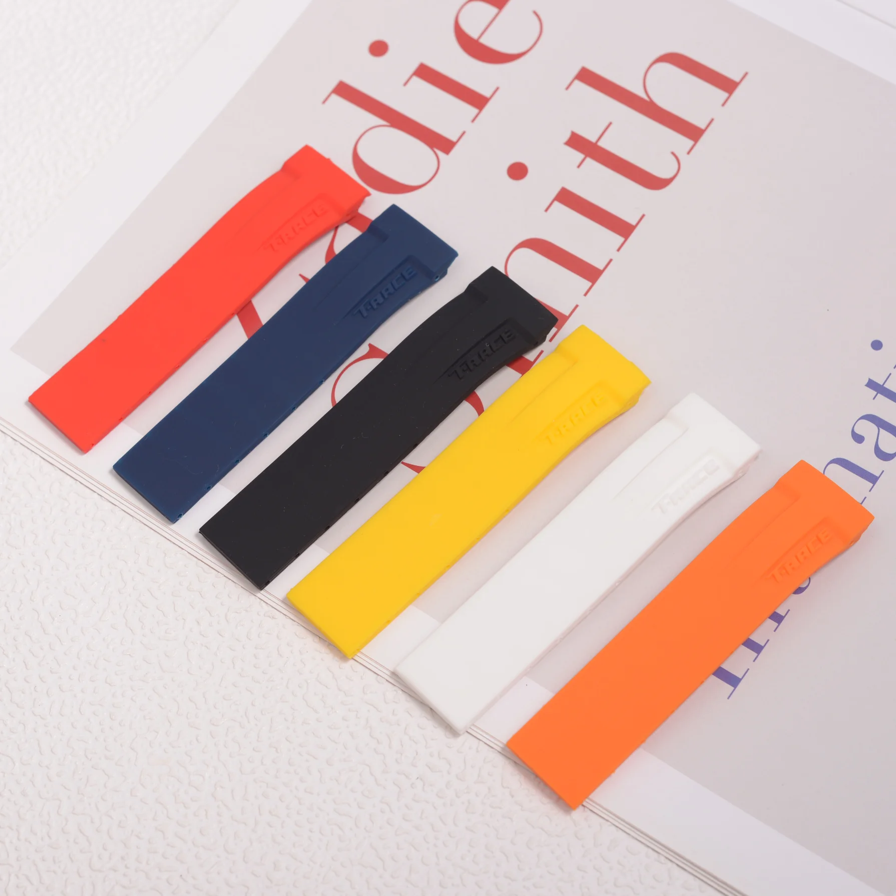 21mm Rubber Silicone Watch Strap Black White Orange Waterproof Sports Watch Bands for Tissot T048 T-Race T-Sports Bracelets